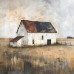 Weathered Barn in Muted Landscape