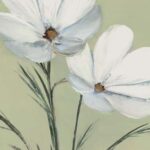 White Blooms Against Soft Green I