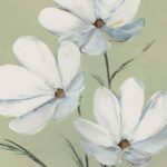 White Blooms Against Soft Green II
